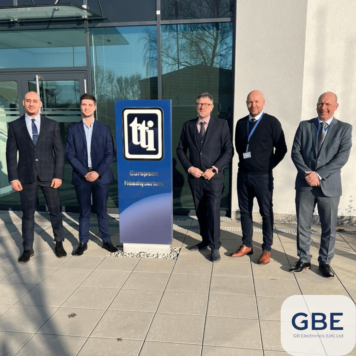 The GBE Sales team outside the TTI offices in Munich.